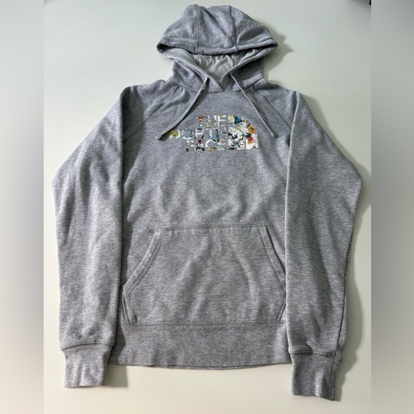 The North Face gray graffiti print hoodie - Picture 1 of 11